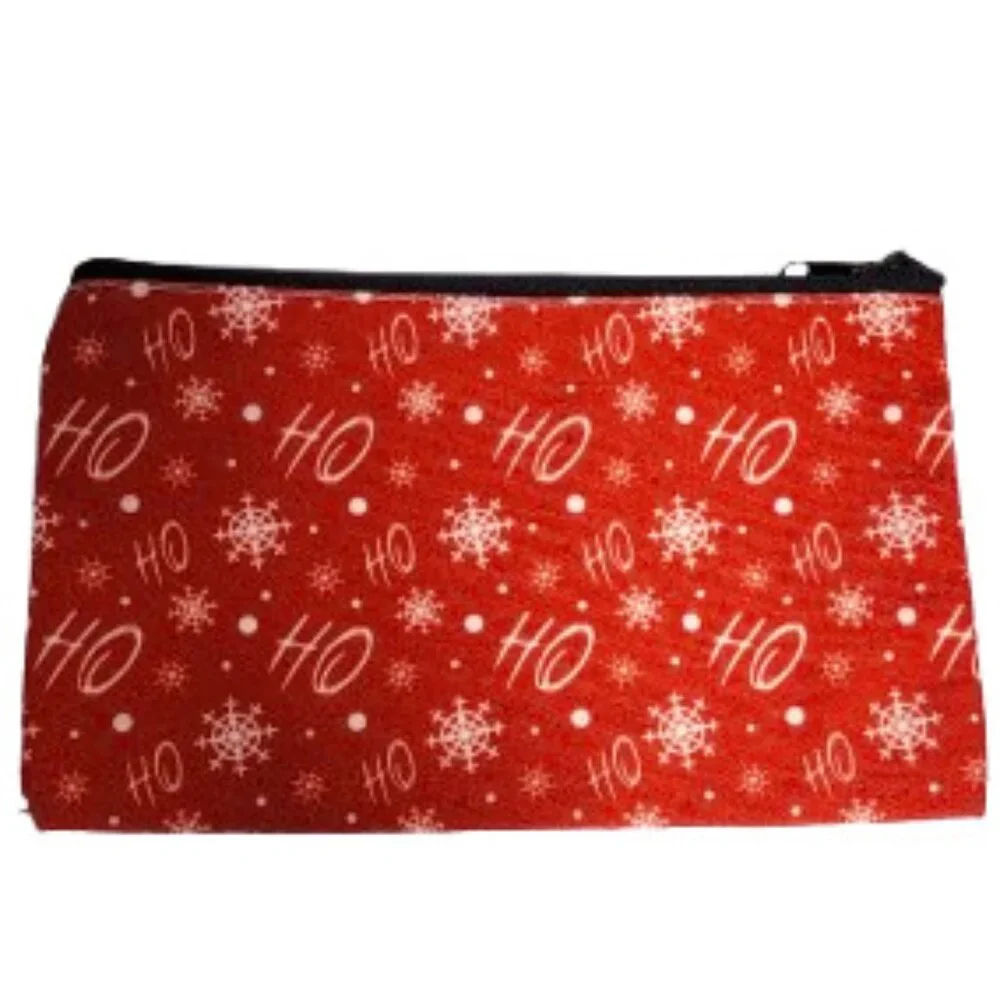 Ho Ho Ho Red Small Makeup Cosmetic Pouch